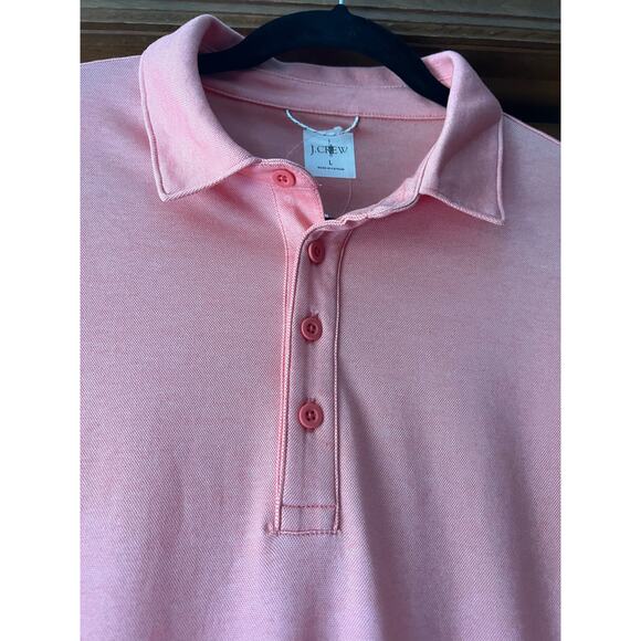 NWT J. Crew Men's Performance Polo Shirt With COOLMAX Grapefruit Pink Size L - Picture 8 of 12
